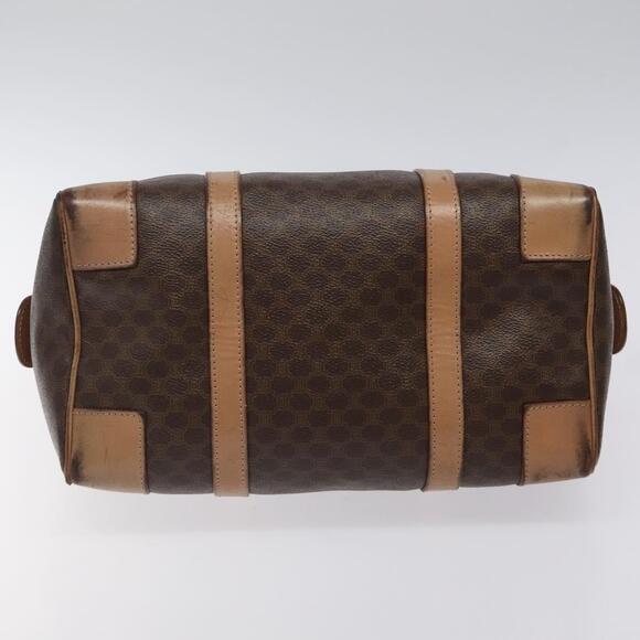 CELINE Macadam Canvas Hand Bag Pvc Leather Brown Gold - Picture 9 of 12